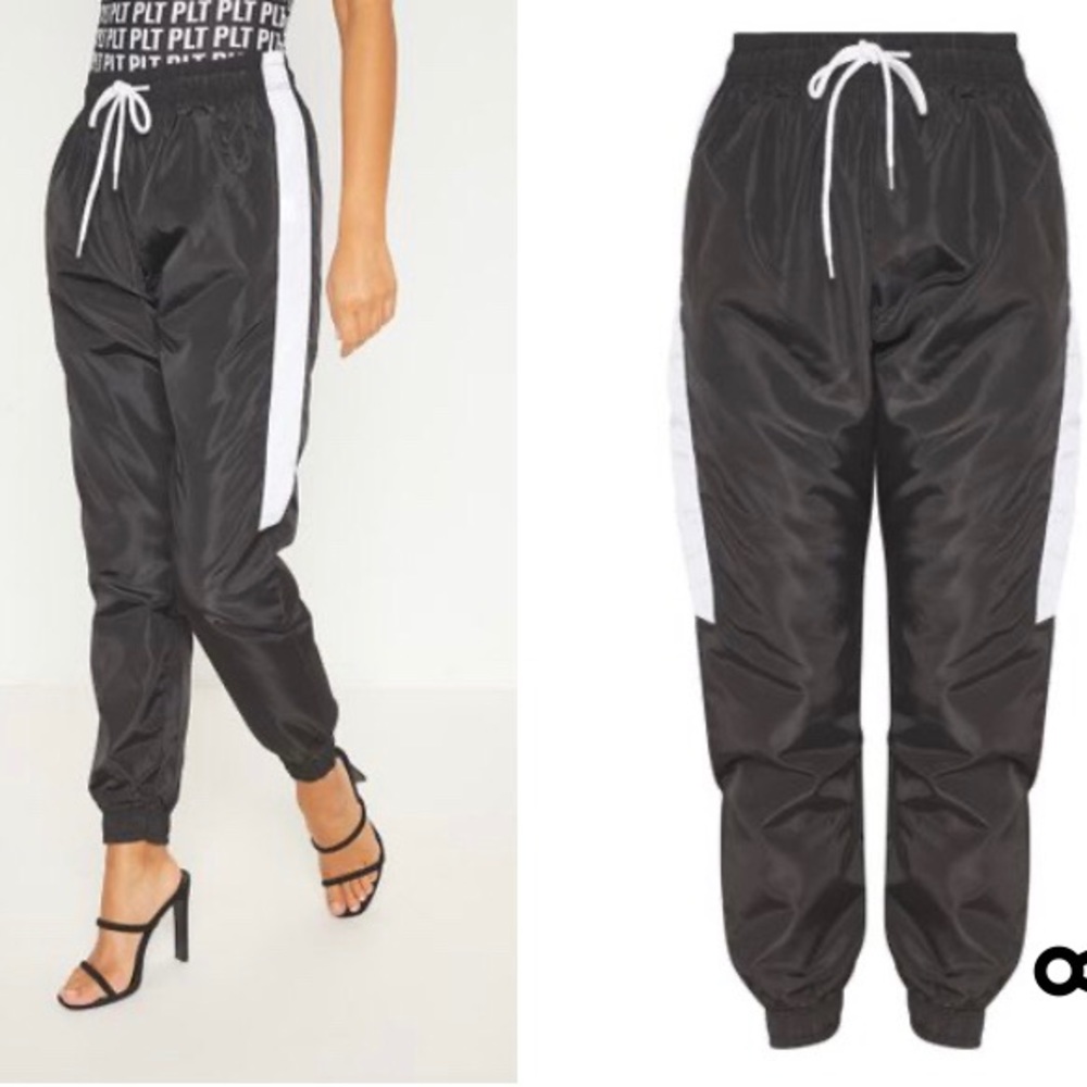 NOT FOR SALE RIGHT NOW!NWT PLT Black Contrast Panel Shell Pants. Sz 12